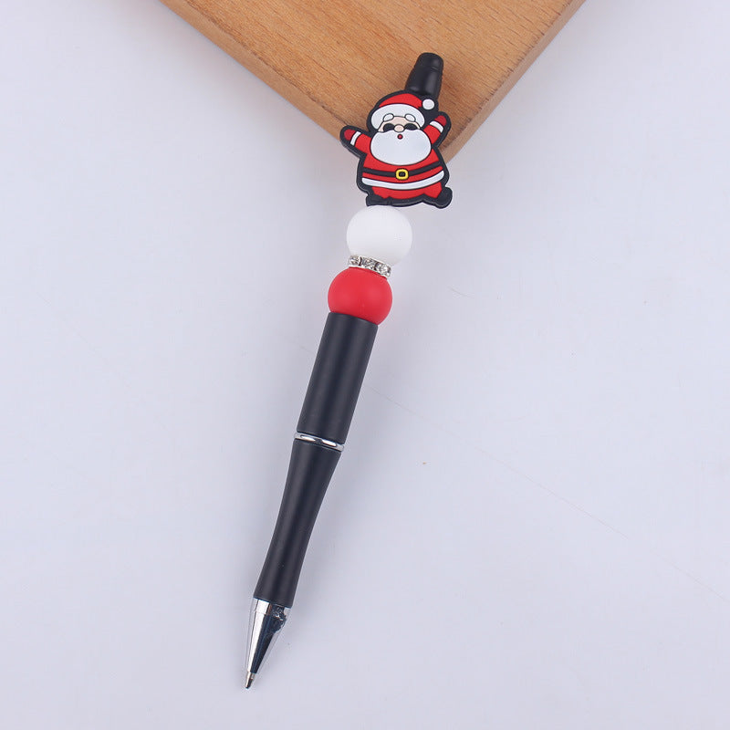 Wholesale Cartoon Christmas Silicone Handmade Plastic Beaded Pen